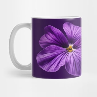 Intricately Detailed February Viola Flower Mug